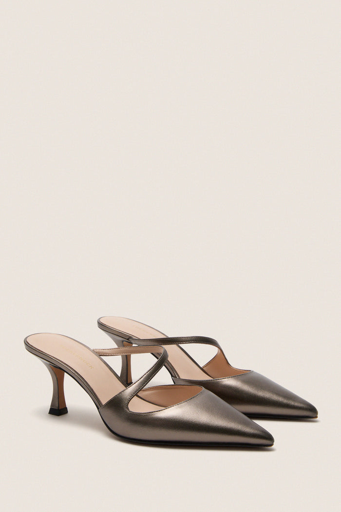 Gunmetal Leather Mimi Heels