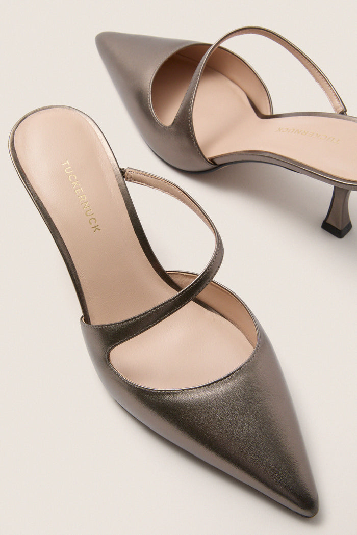 Gunmetal Leather Mimi Heels