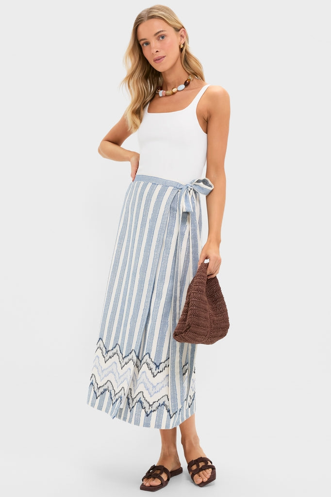 Harbour Stripe Jacquard Maya Wrap Skirt