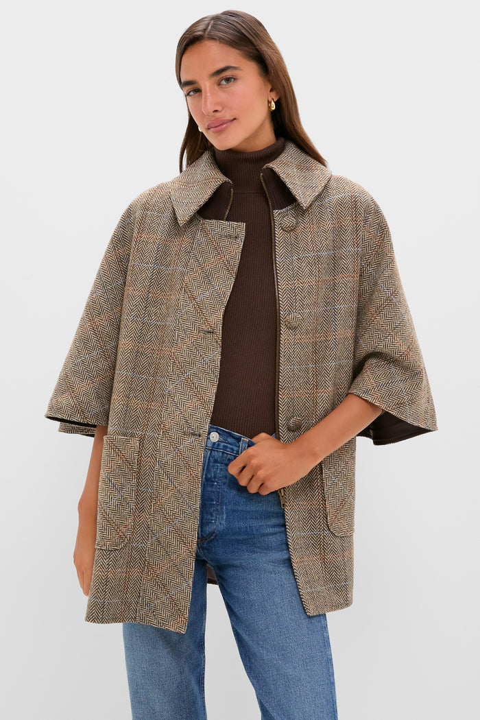 Herringbone Stewart Poncho