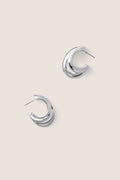 High Polish Silver Leona Hoops