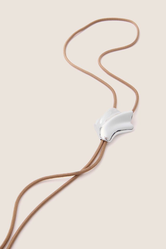 High Polish Silver Lydia Bolo Tie Necklace