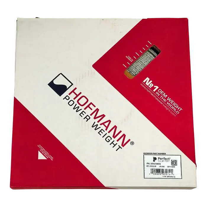Hofmann SSG7500N red white box with clear window, steel low profile roll style wheel weights