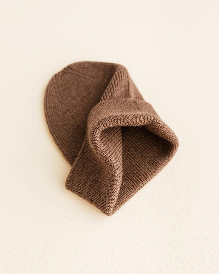 Hvid Fonzie Newborn Beanie Mocha - La Gentile Store