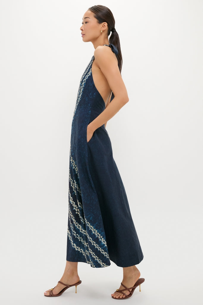 Indigo Mariner's Knot Halter Marlena Dress