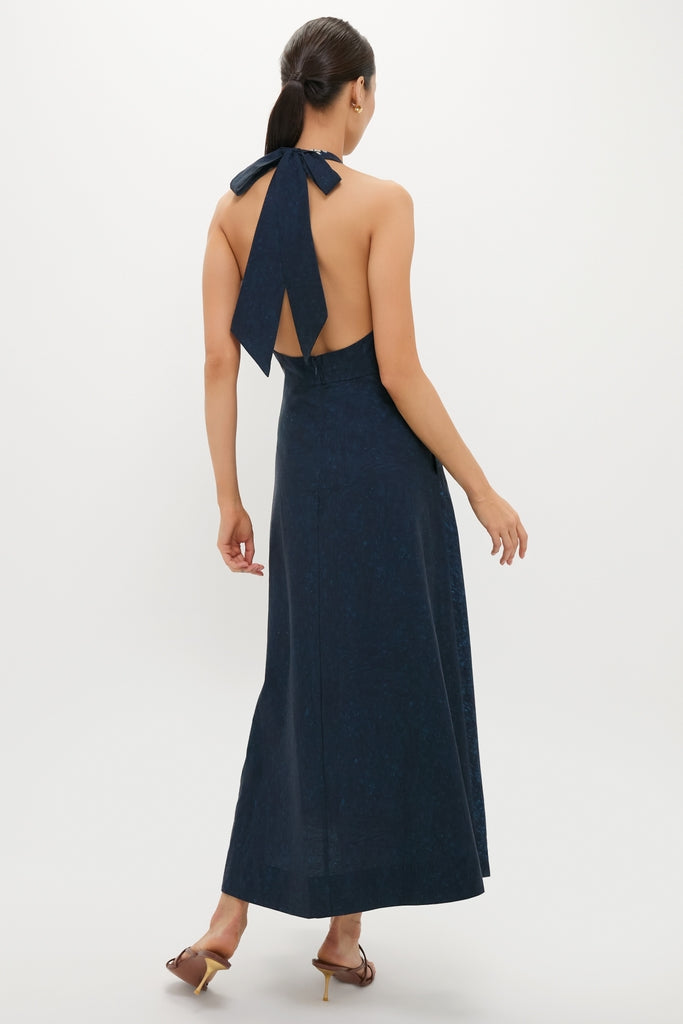 Indigo Mariner's Knot Halter Marlena Dress
