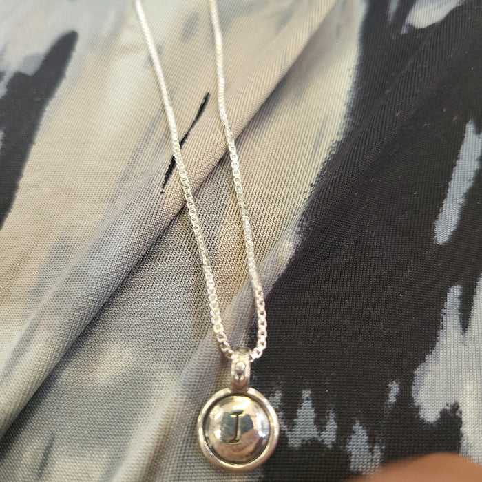Initial I sterling silver necklace by Mary Kay Donnelly