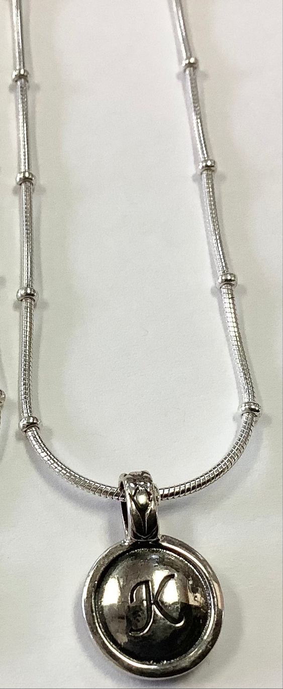 Initial K sterling silver necklace by Mary Kay