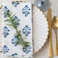 Isabella Blue Handcrafted Block Print Napkins - Set of 4