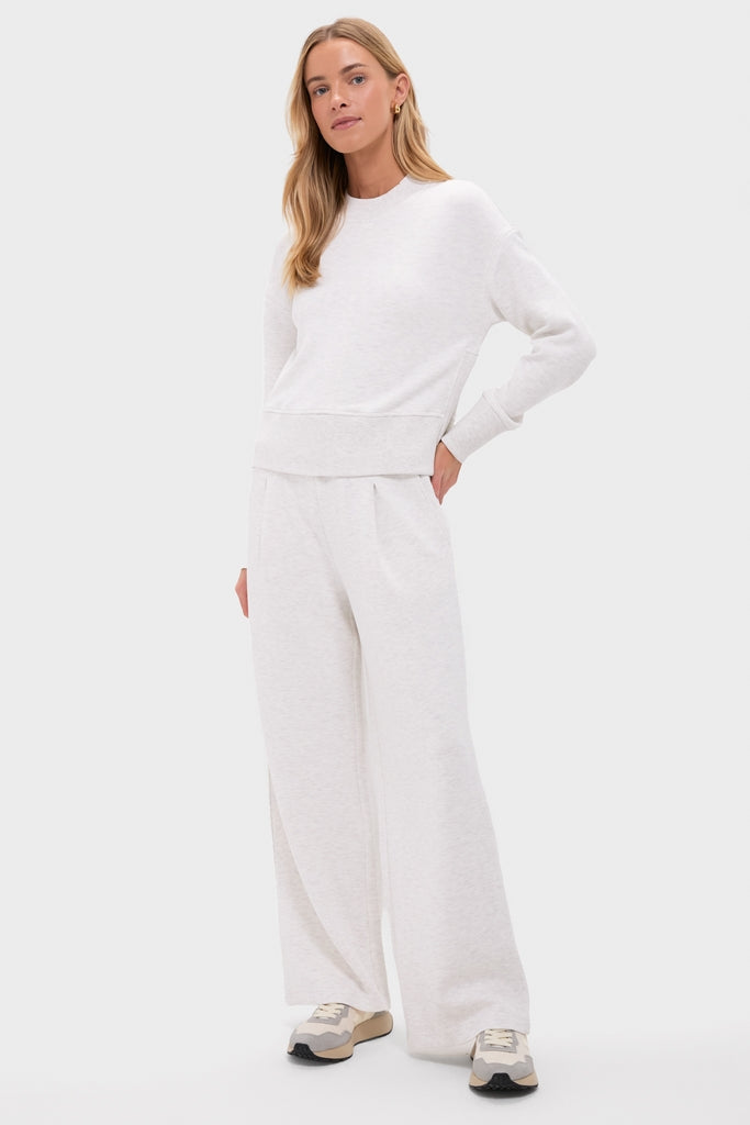 Ivory Marl Extra Wide Leg Sweatpant 29.5