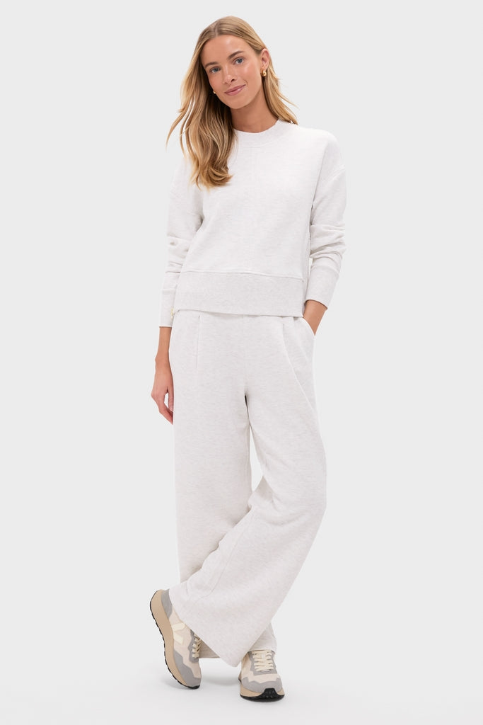 Ivory Marl Philippe Crop Sweatshirt