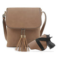 Jessie James Ella Concealed Carry Lock & Key Crossbody. Taupe