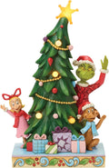 Jim Shore Grinch, Cindy, & Max Peeking Out from Tree