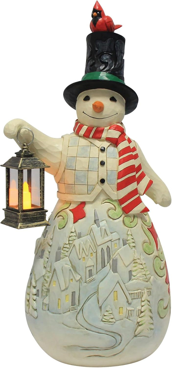 Jim Shore Heartwood Creek Snowman Holding a Lantern