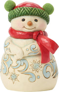 Jim Shore Heartwood Creek Snowman Wearing a Pom Pom Hat