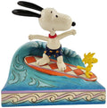 Jim Shore Peanuts Snoopy & Woodstock Surfing. #6010114. Free Shipping