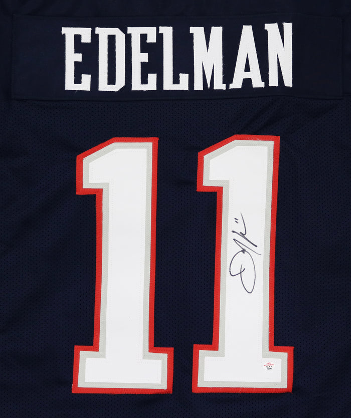 Julian Edelman New England Patriots Signed Autographed Blue #11 Custom Jersey PAAS COA