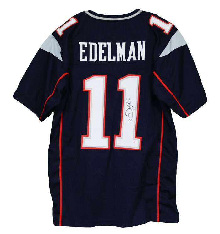 Julian Edelman New England Patriots Signed Autographed Blue #11 Custom Jersey PAAS COA
