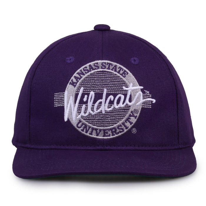 Kansas State Wildcats Retro Circle Snapback - Purple, front view