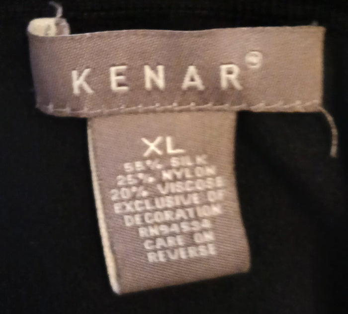 KENAR XL Black Sleeveless Spaghetti Strap Tank Top with Sequin V Neckline Dressy