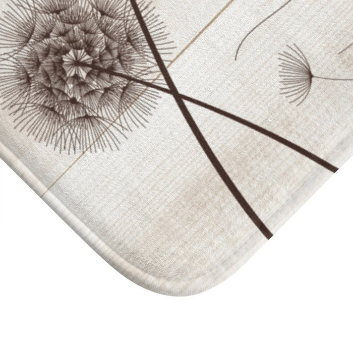 Kitchen Floor Mat | Rustic Beige Wood & Brown Dandelion "This Kitchen is for Dancing" | Memory Foam - MAT25