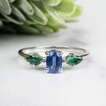 Kyanite + Emerald Ring 5-6mm Size 7 - InnerVision Crystals