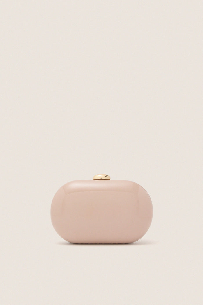 Latte Patent Selena Clutch Bag