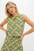 Legacy Jacquard Olive Manning Top