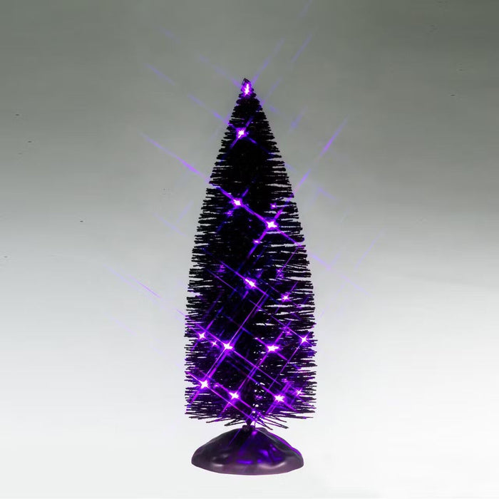 Lemax Black Bristle Tree with Purple Lights
