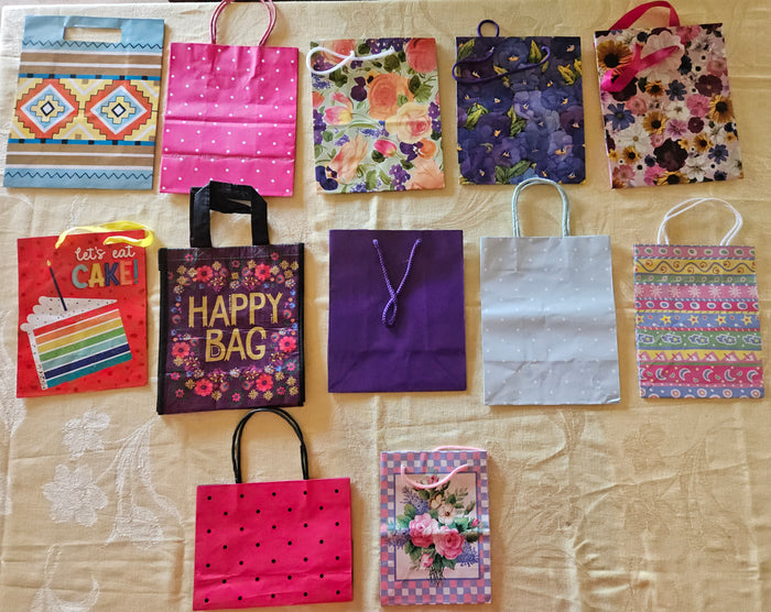 Lot 62 Gift Bags Assorted Sizes XS XL Wine Birthday Baby Shower Party Bulk Lot