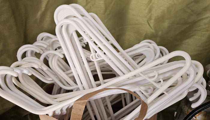 Lot of 50 White Plastic Hangers