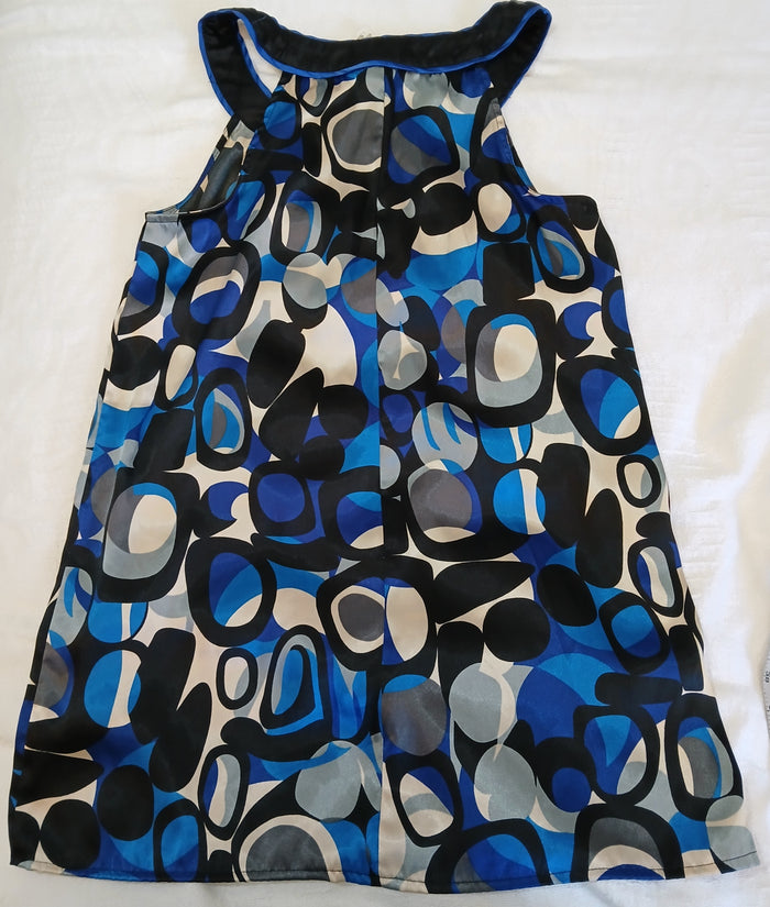 Lots of Love by Speechless Medium Blue Grey Black Abstract Silky Sleeveless Tank Top