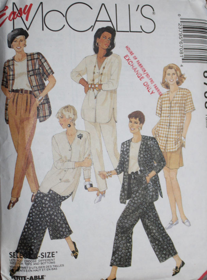 McCalls 6708, Misses Separates, Petite-able, Uncut Sewing Pattern