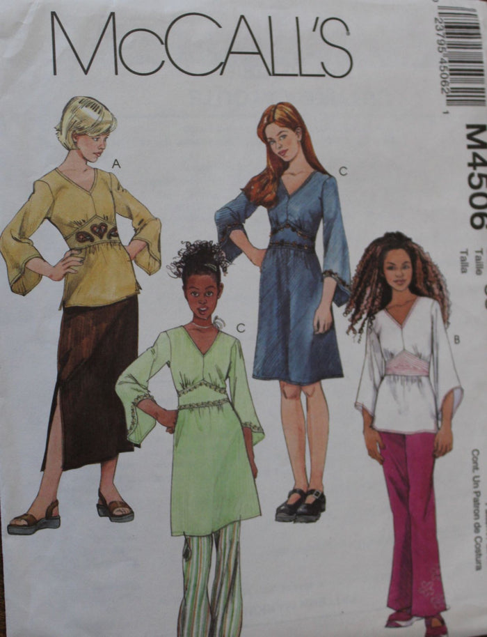 McCalls M4506, Girls Separates, Uncut Sewing Pattern