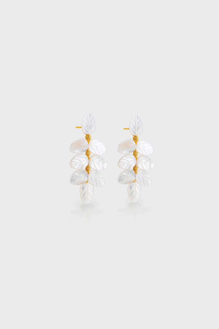 Mermaid Garden Vine Drop Earrings - MOP
