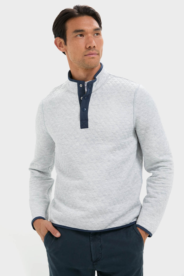Mid Blue Light Grey Corbet Reversible Pullover