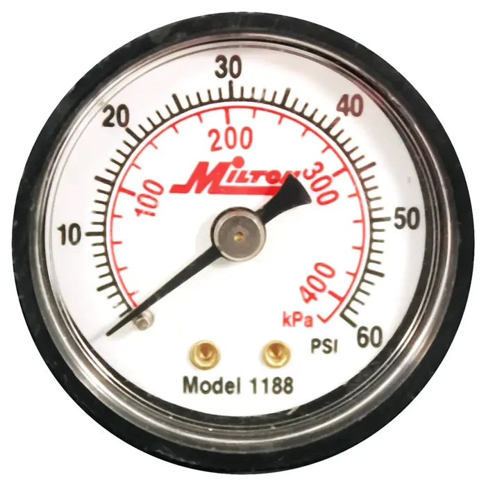 Milton 1/8 NPT Mini Pressure Gauge - to 60 PSI - Air Tools