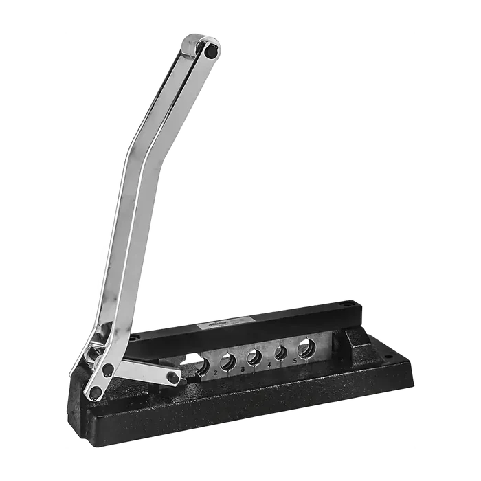 Black and silver Milton Hose Ferrule Crimping Tool with long handle and dies