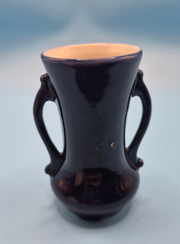 Miniature Blue Pottery Horse & Carriage Bud Vase
