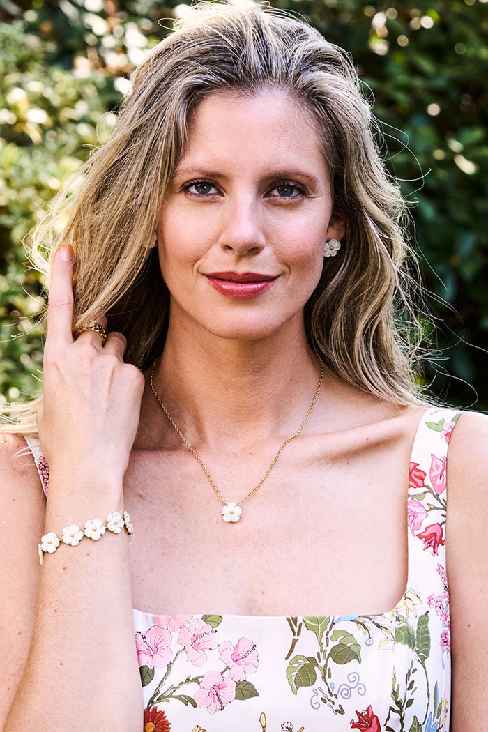 Mother of Pearl Meadow Garden Petite Station Necklace
