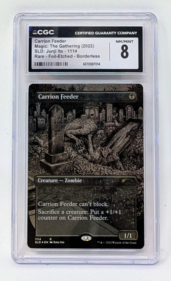 MTG Secret Lair #1114 Carrion Feeder Borderless Etched Foil CGC 8 NM/Mint