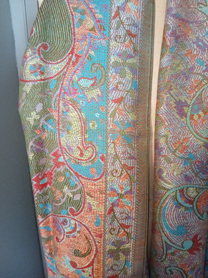 Multi-color Shimmery Paisley Shawl w/ Fringe