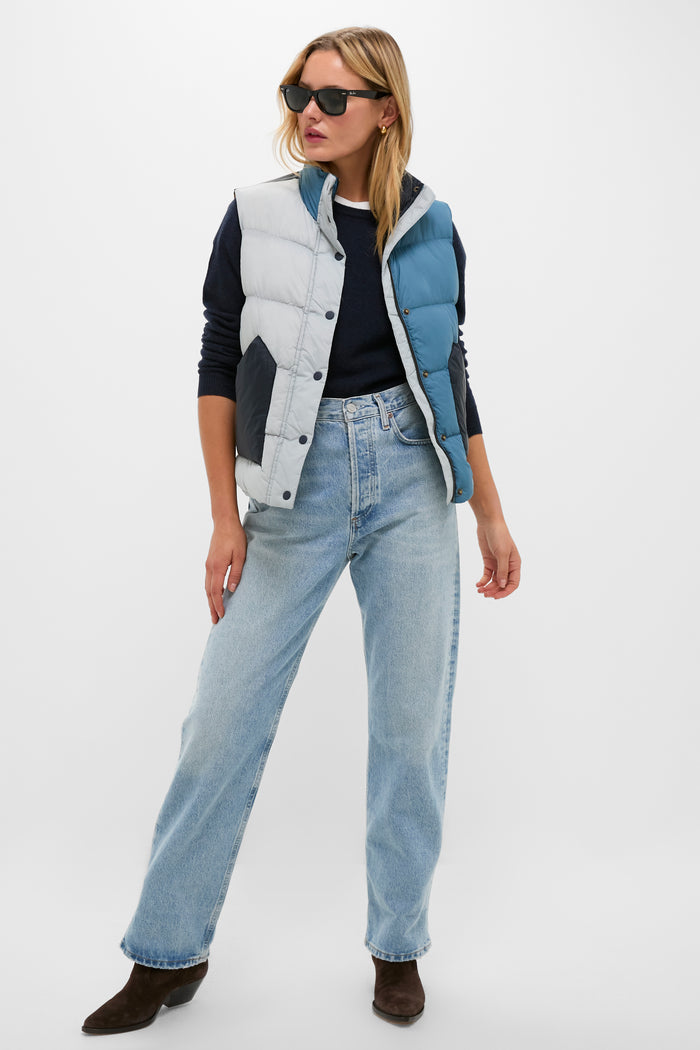 Navy Colorblock The Down Polar Vest