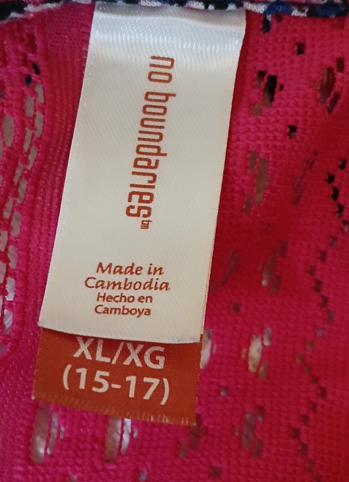 NO BOUNDARIES XL Multicolor Geometric Print Sleeveless Keyhole Back Summer Romper