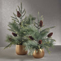 Noble Fir Tree in Gold Ceramic Pot - Christmas Decor by Carlyle Avenue
