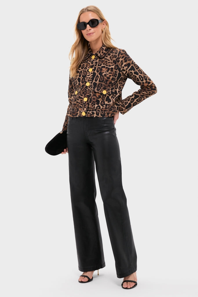 Noir Coated Clayton High Rise Wide Leg