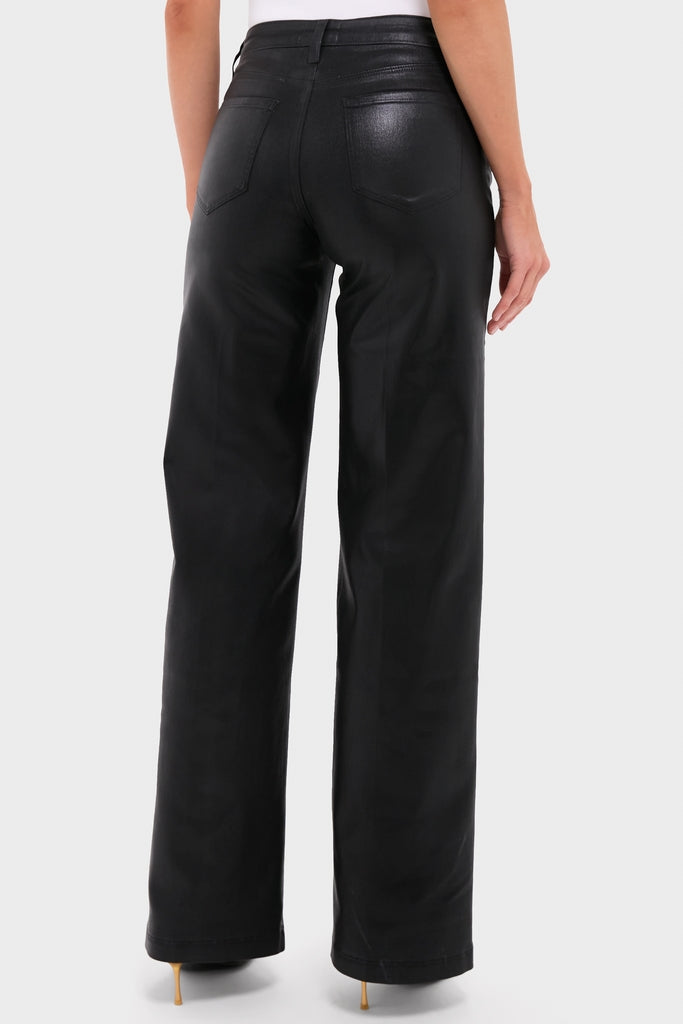 Noir Coated Clayton High Rise Wide Leg
