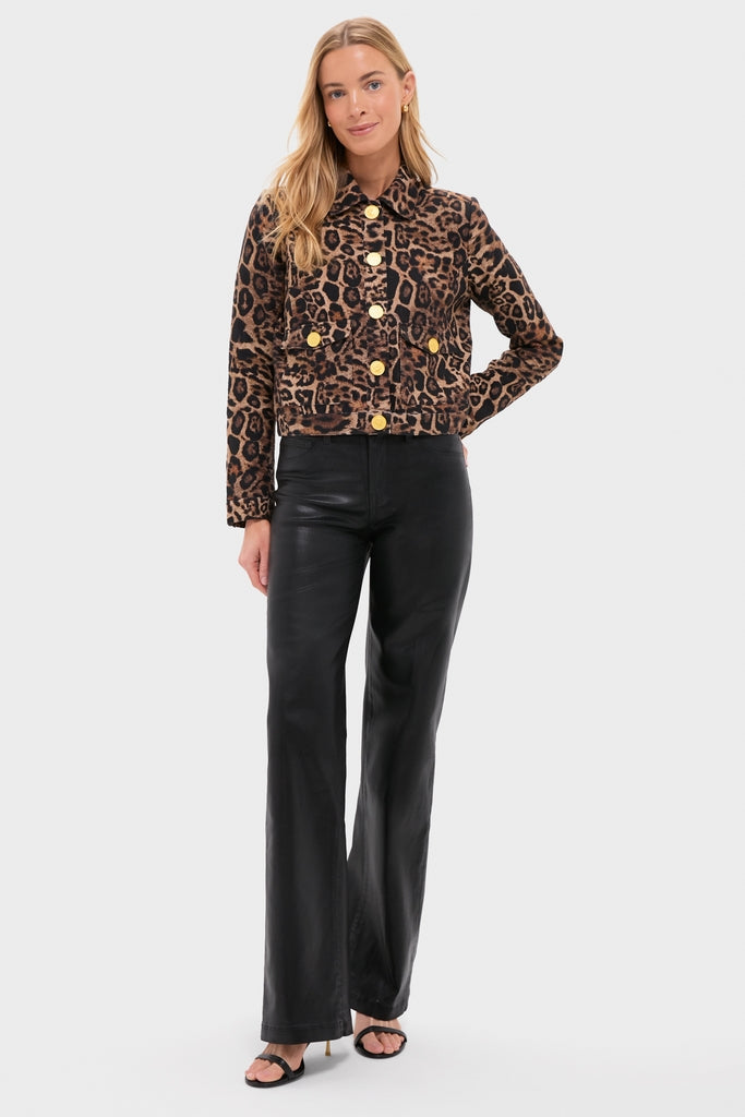 Noir Coated Clayton High Rise Wide Leg