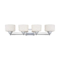 Vanity Nuvo 60-4584 Soho - 4 Light - Vanity Fixture with Satin White Glass - Polished Chrome Finish Nuvo
