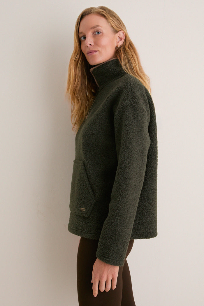 Olive Bamburgh Fleece Pullover